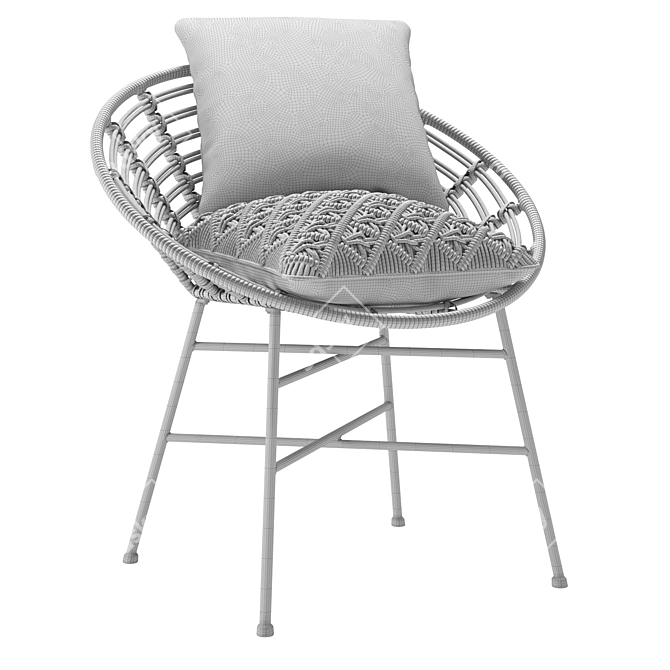 Rattan Comfort Chair - Elegant and Stylish 3D model image 4