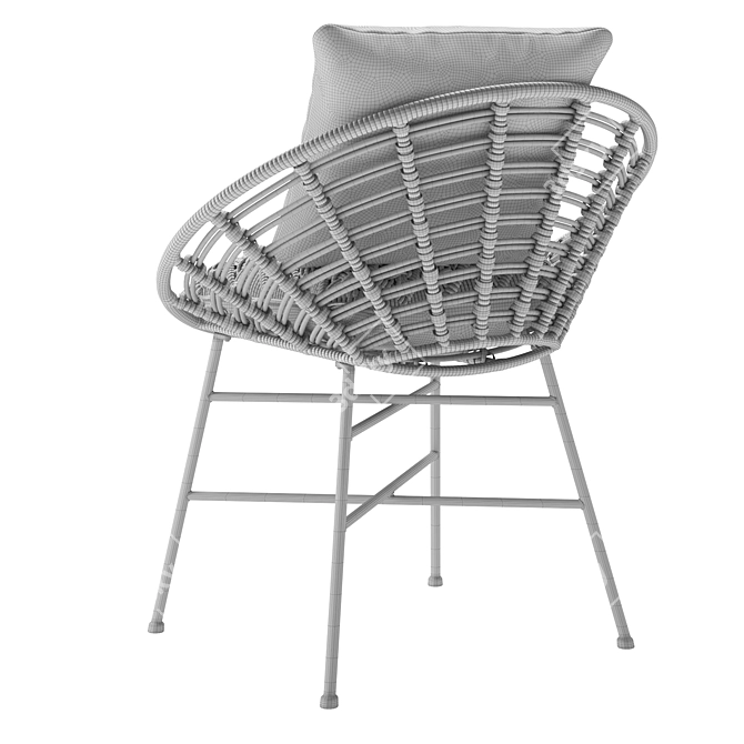 Rattan Comfort Chair - Elegant and Stylish 3D model image 5