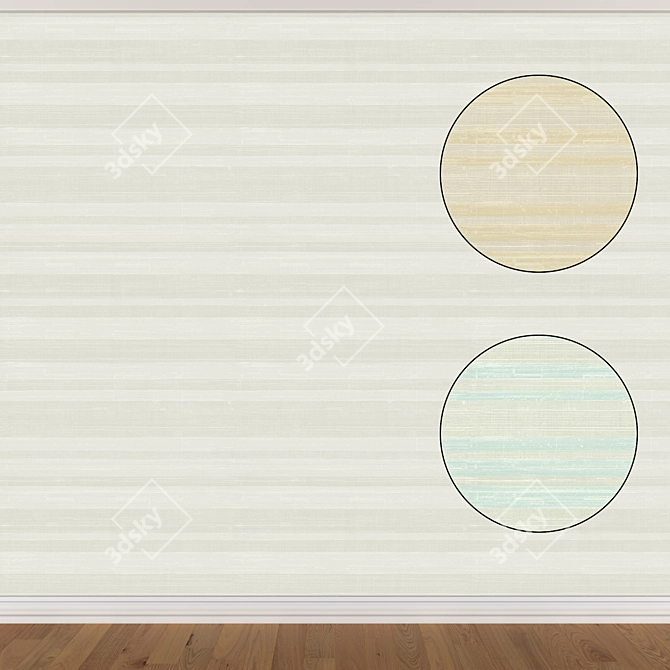 Seamless Wallpaper Set: 3 Colors 3D model image 1