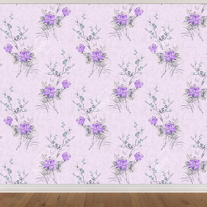 Seamless Wallpaper Set - 3 Colors 3D model image 3