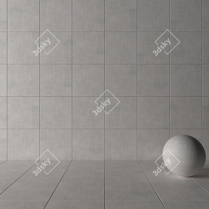 Stylish Concrete Wall Tiles 3D model image 3