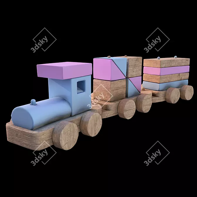Print-Friendly Train Toy 3D model image 2