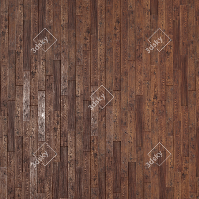 Brown Laminate Flooring - Standard & Herringbone Styles 3D model image 5