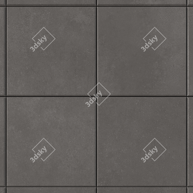 Anthracite Concrete Wall Tiles 3D model image 2