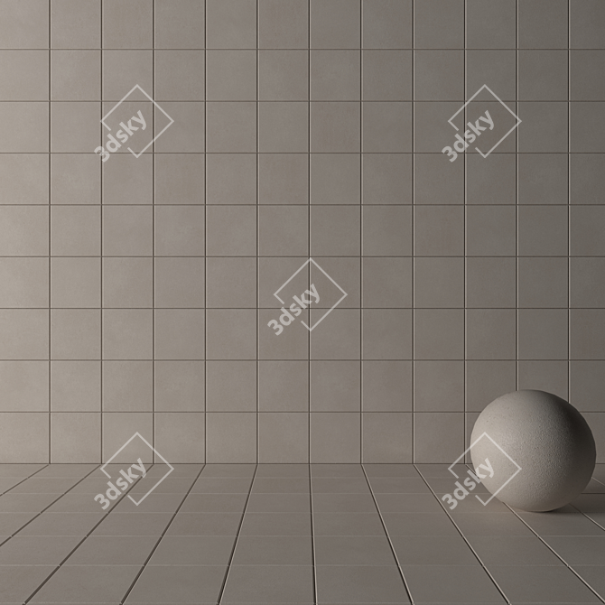 Concrete Core Beige Tiles 3D model image 3