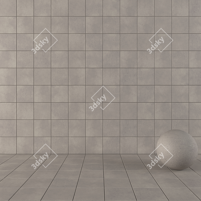 Versatile Concrete Tiles Set 3D model image 1