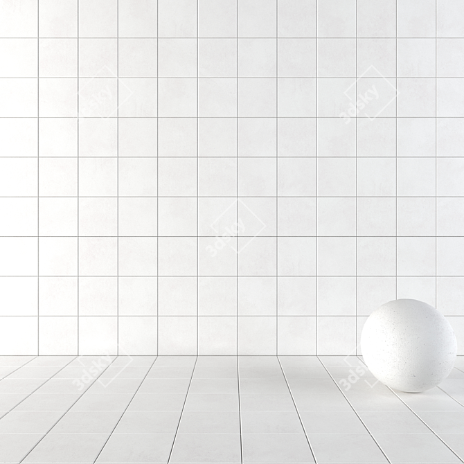 CORE White Concrete Tiles Set 3D model image 1