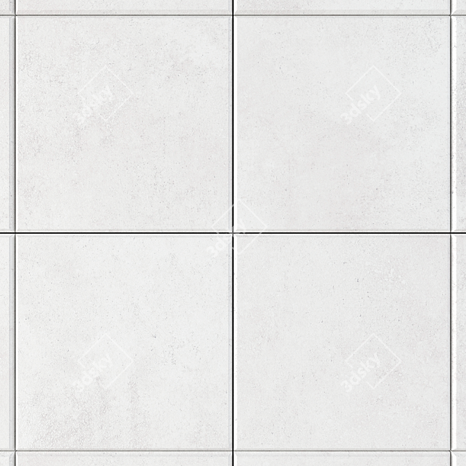 CORE White Concrete Tiles Set 3D model image 2