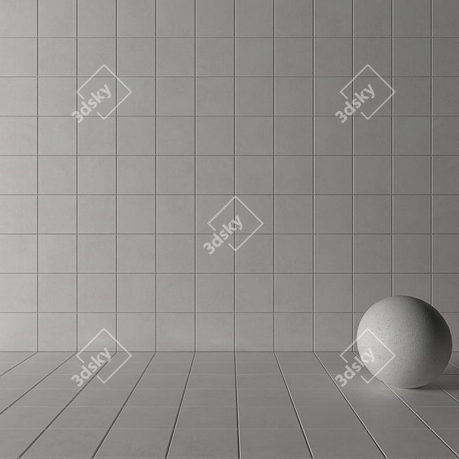 CORE White Concrete Tiles Set 3D model image 3