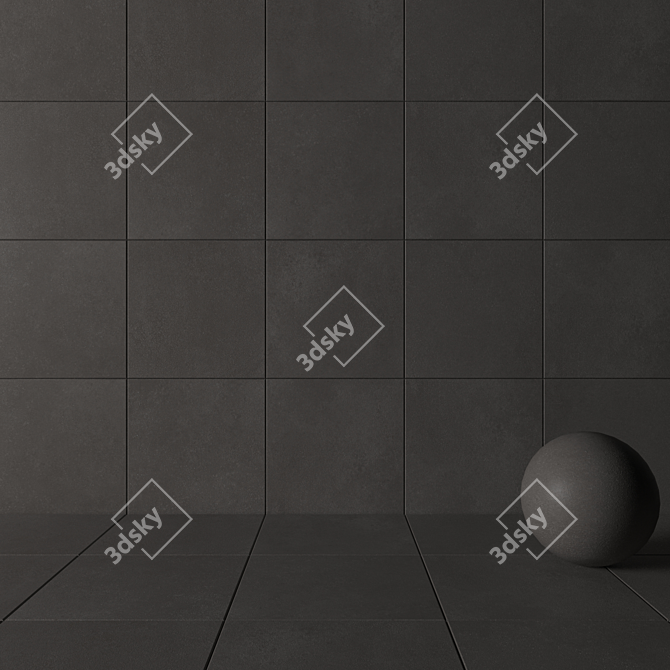 Anthracite Concrete Wall Tiles - Set of 2 3D model image 3