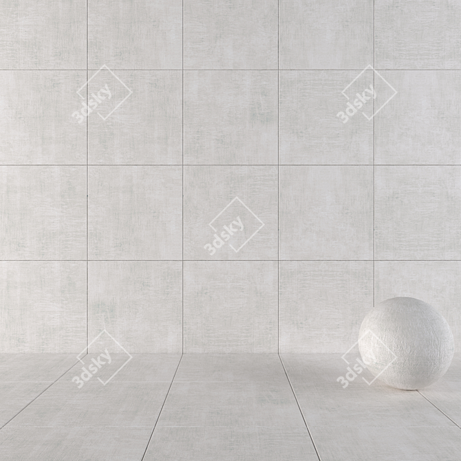 Cayenne Bianco Concrete Tiles: Multi-Texture 80x80cm Set 3D model image 1