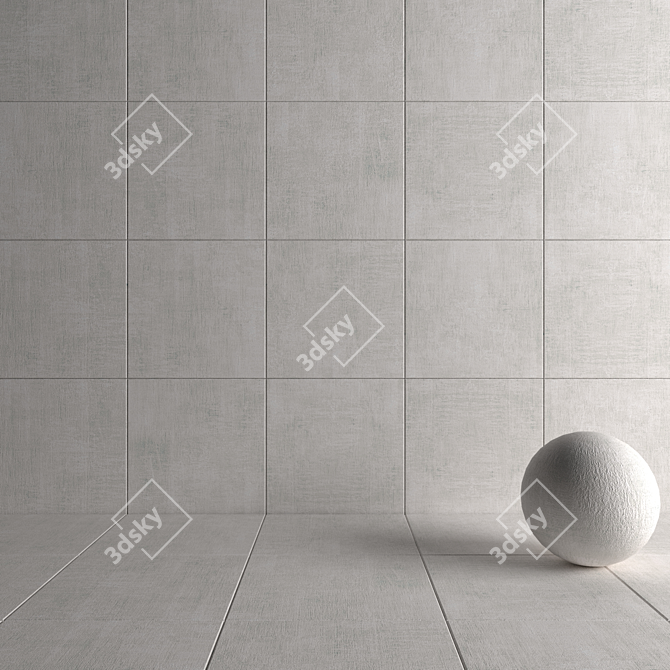 Cayenne Bianco Concrete Tiles: Multi-Texture 80x80cm Set 3D model image 4