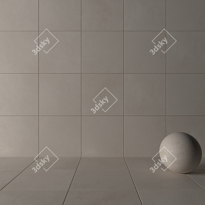 Concrete Core Beige Wall Tiles 3D model image 3