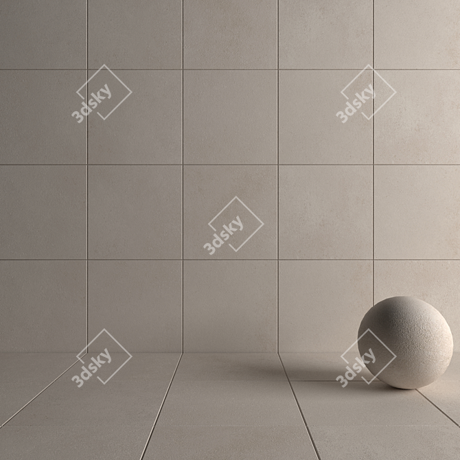 Concrete Core Beige Wall Tiles 3D model image 4