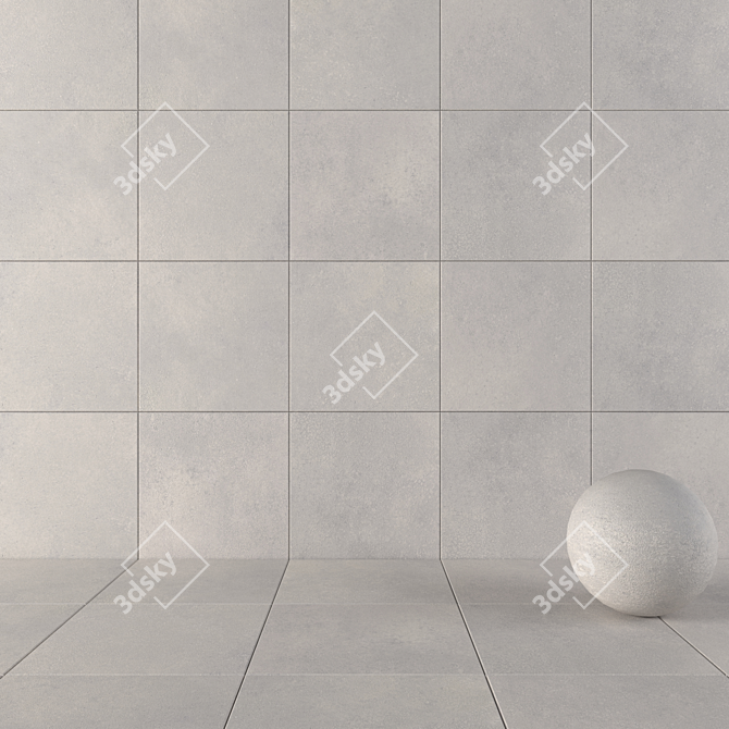 Concrete Core Grey Wall Tiles 3D model image 1