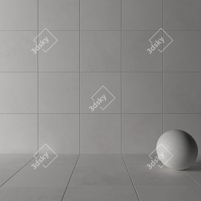 CORE White Concrete Tiles Set 3D model image 3