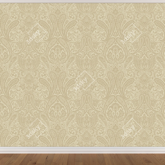 Seamless Wallpaper Set: 3 Colors 3D model image 2