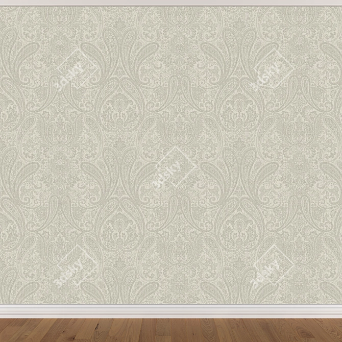 Seamless Wallpaper Set: 3 Colors 3D model image 3