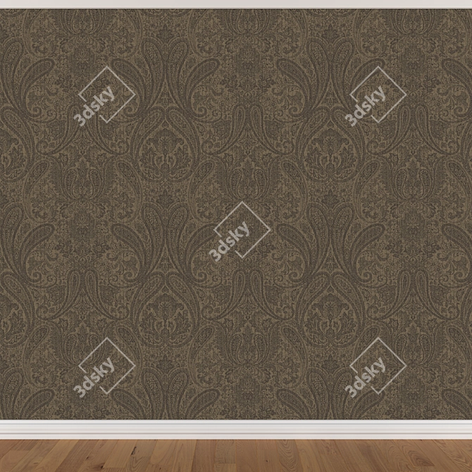 Seamless Wallpaper Set: 3 Colors 3D model image 4