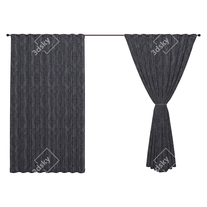 Elegant Sheer Curtain Panels 3D model image 1