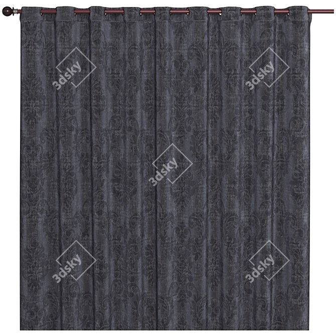 Elegant Sheer Curtain Panels 3D model image 2