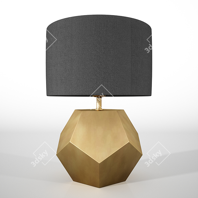 Hugo Table Lamp: Antic Brass Finish 3D model image 2