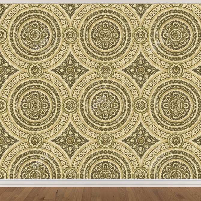 Seamless Wallpaper Set in 3 Colors 3D model image 3