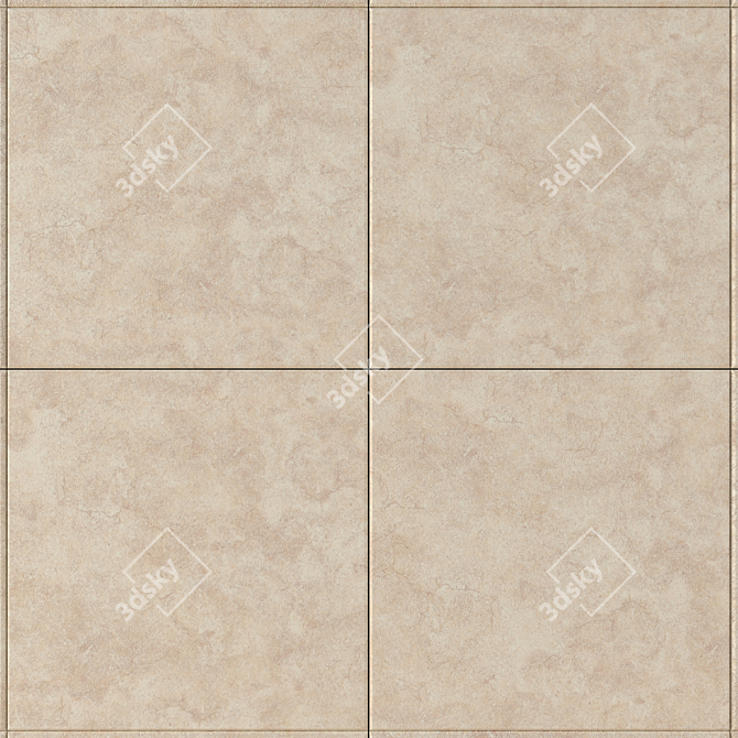 Nirvana Beige Concrete Tiles: Multi-Texture Set! 3D model image 2