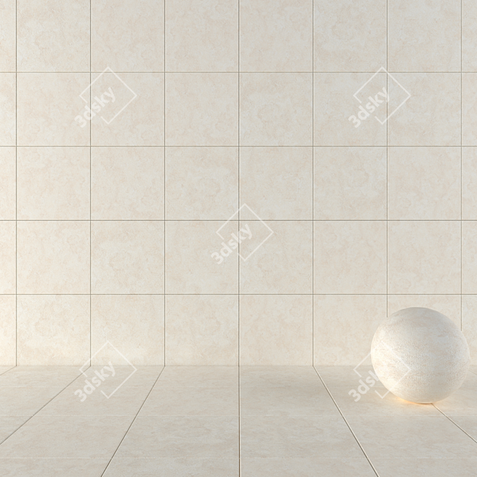 Concrete Nirvana Cream Tiles 3D model image 1