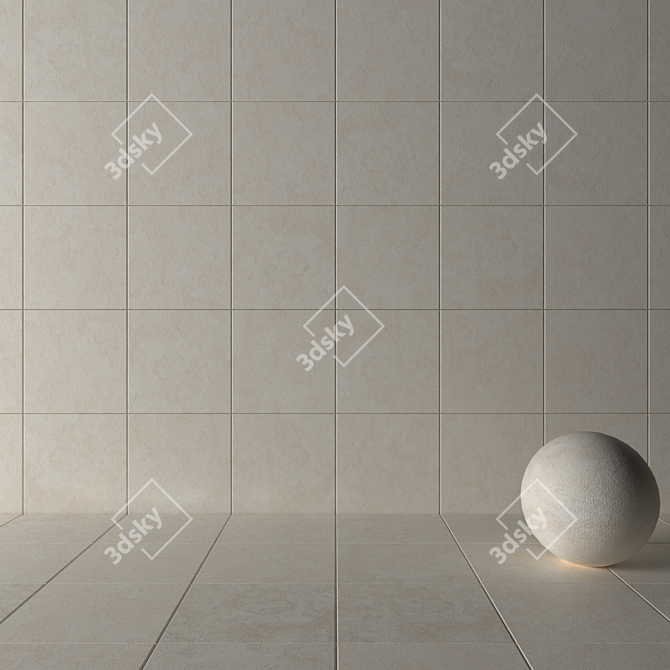 Concrete Nirvana Cream Tiles 3D model image 3