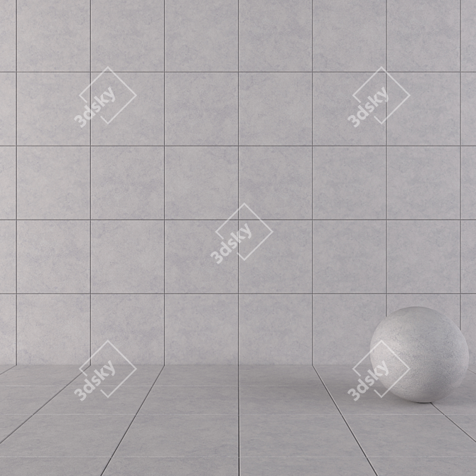 Nirvana Grey Concrete Tiles: Multi-Texture Set 3D model image 1