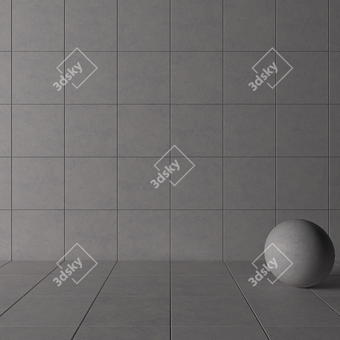 Nirvana Grey Concrete Tiles: Multi-Texture Set 3D model image 3