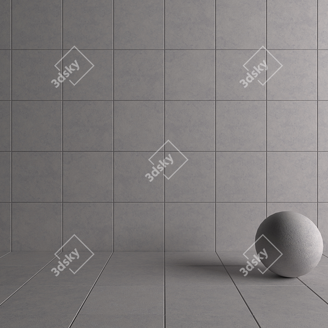 Nirvana Grey Concrete Tiles: Multi-Texture Set 3D model image 4