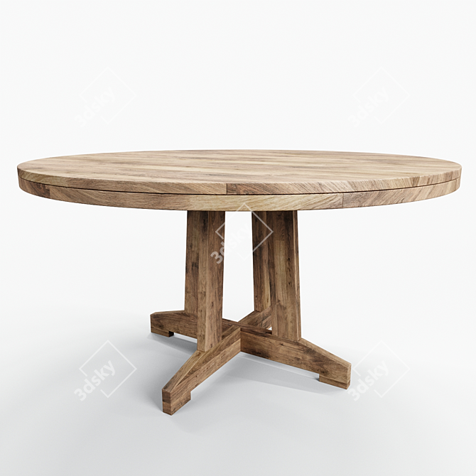 Eco-Friendly Teak Dining Table 3D model image 1