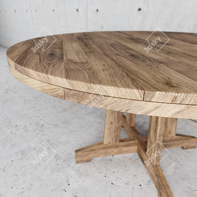 Eco-Friendly Teak Dining Table 3D model image 4