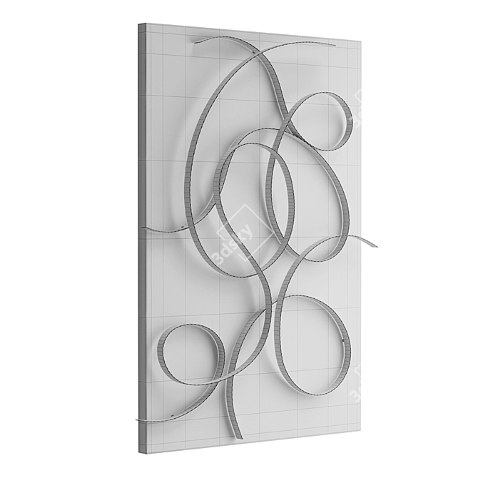 Handcrafted Metal Wall Panel 3D model image 5