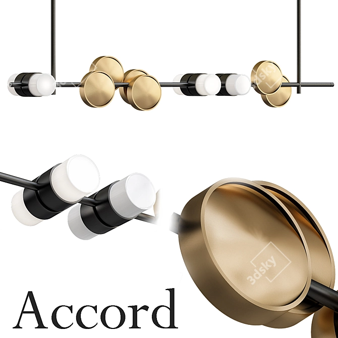 Elegant Accord Chandelier 3D model image 1