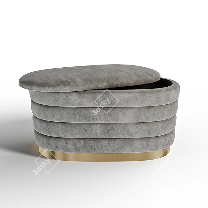 Gray Upholstered Bench Dallas 3D model image 3