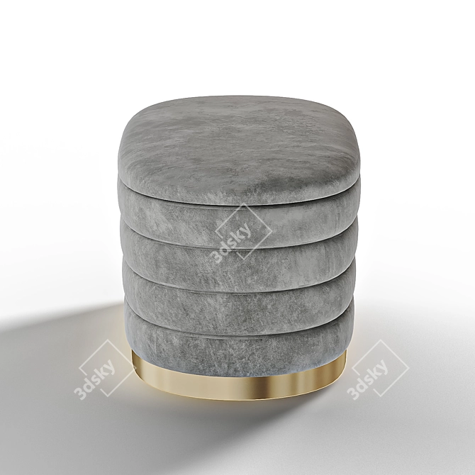 Gray Upholstered Bench Dallas 3D model image 4