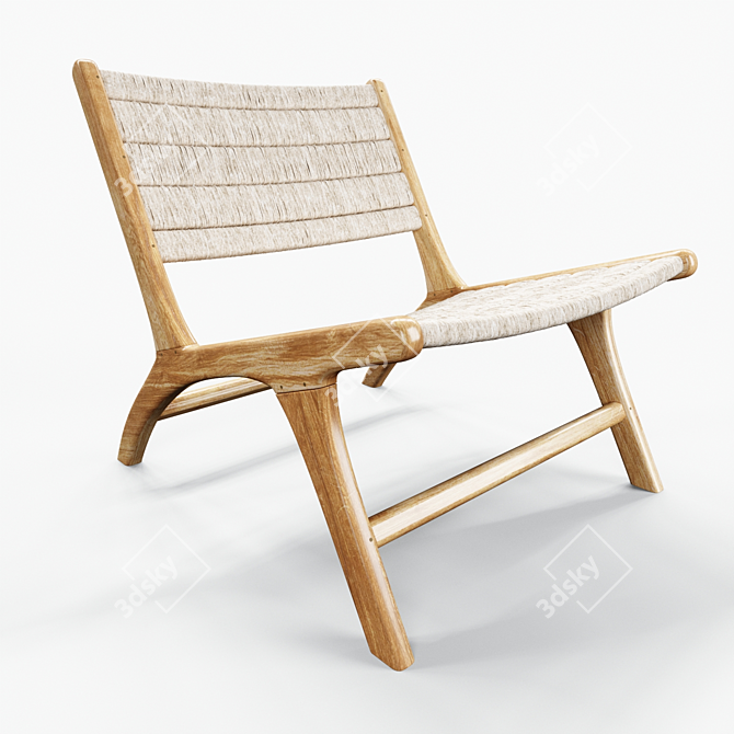 HKLiving Natural Teak Lounge Chair 3D model image 1