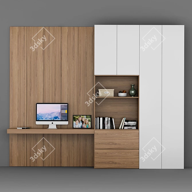 Versatile Home Office Shelf 3D model image 1