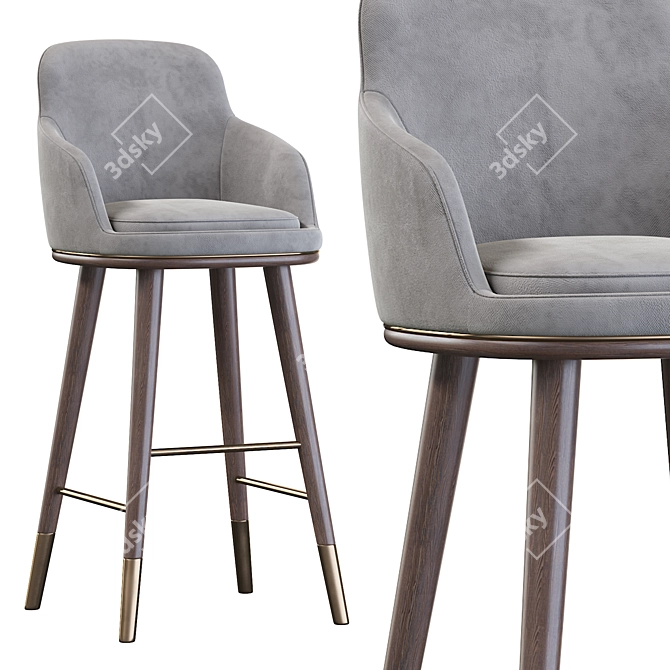 Rustic Elegance Barstool 3D model image 3