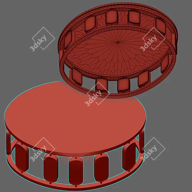 Elegant Sultana Center Table - 120x80x45 3D model image 3