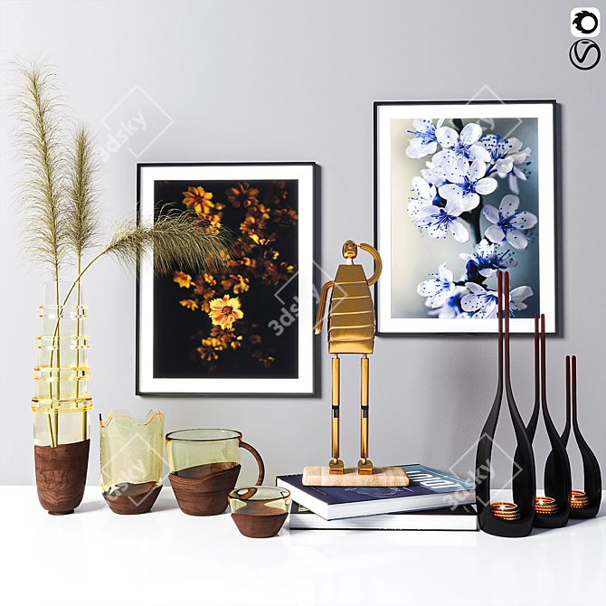 Elegant Decor Set 3D model image 1