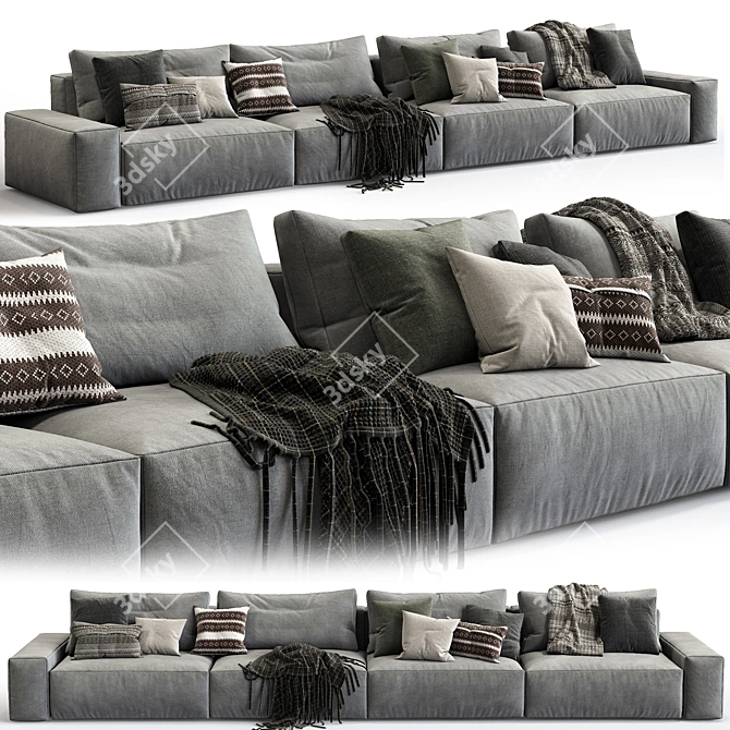 Modern Daniel Sofa: Composition 4 3D model image 1