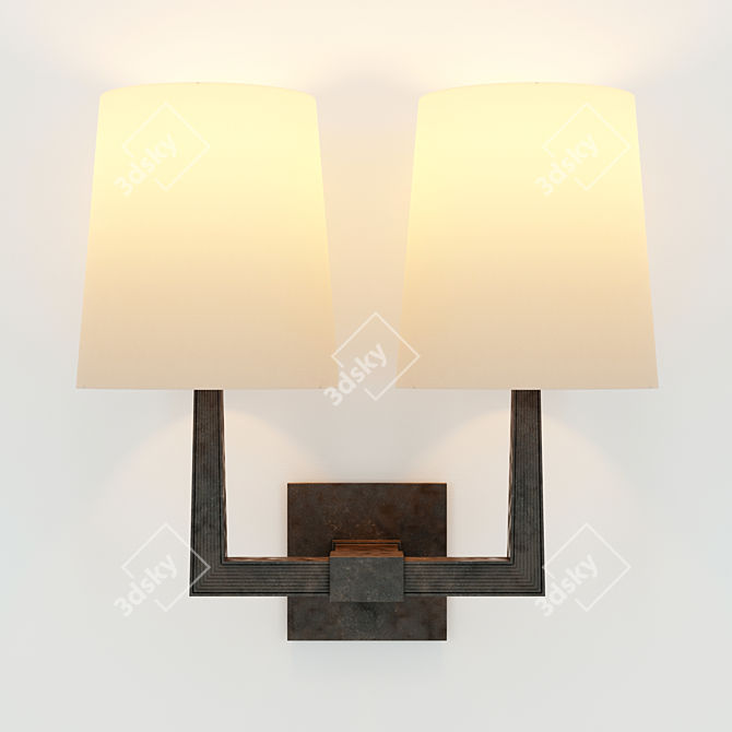 Elegant Ojai Double Sconce by Barbara Barry 3D model image 1