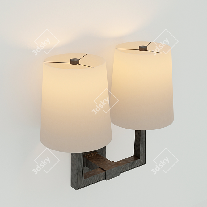 Elegant Ojai Double Sconce by Barbara Barry 3D model image 2