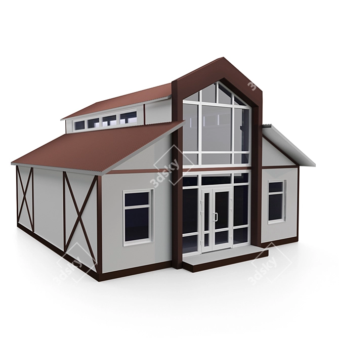 Double-Storey Mini Market 8x9 3D model image 1