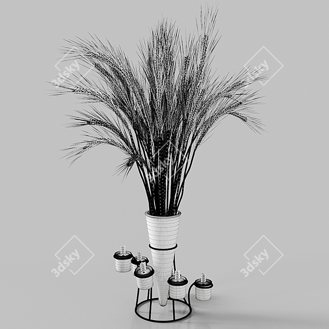 Elegant Glass Candle Vase Set 3D model image 2