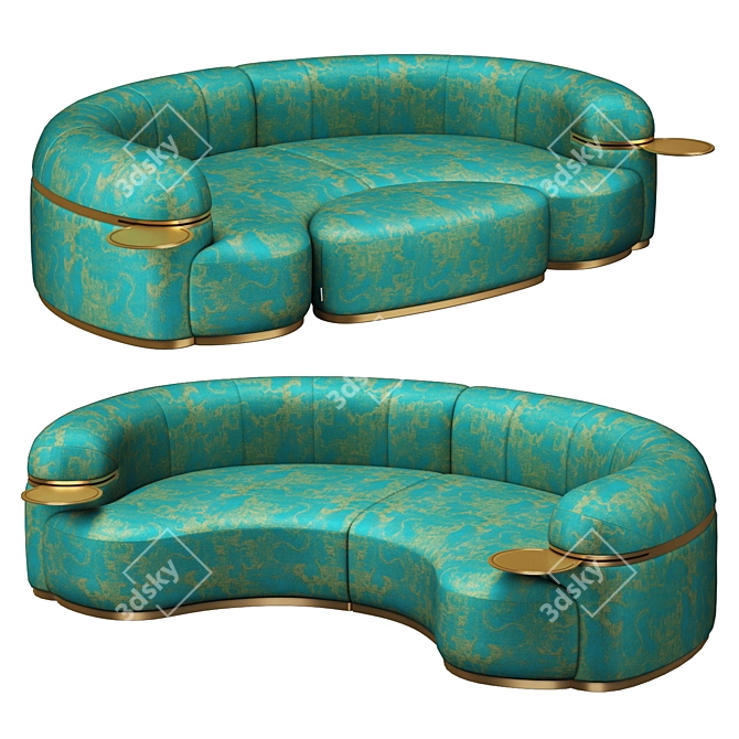 Tanagra Sofa with Ottoman 3D model image 2